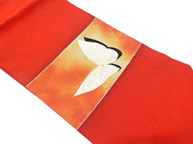 蝶模様織り出し名古屋帯